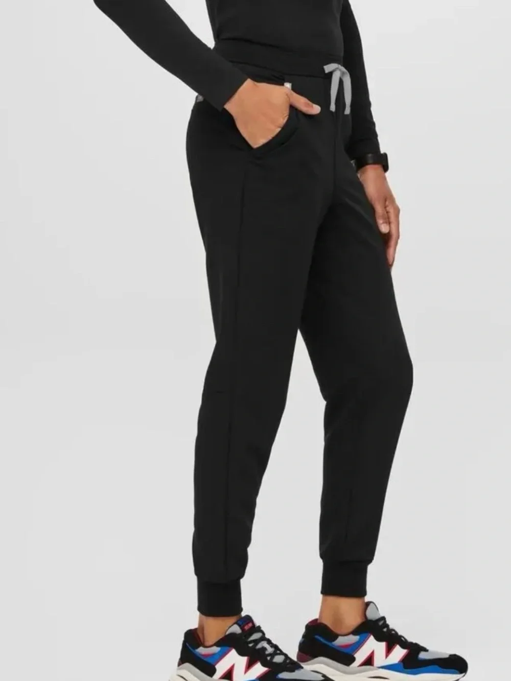 Figs Tansen Casual Scrub Pants Joggers Black Size Medium Tall M/T